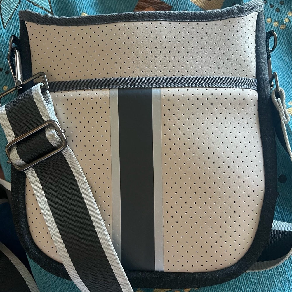 Stylish Beige and Gray Unisex Cross Body Bag